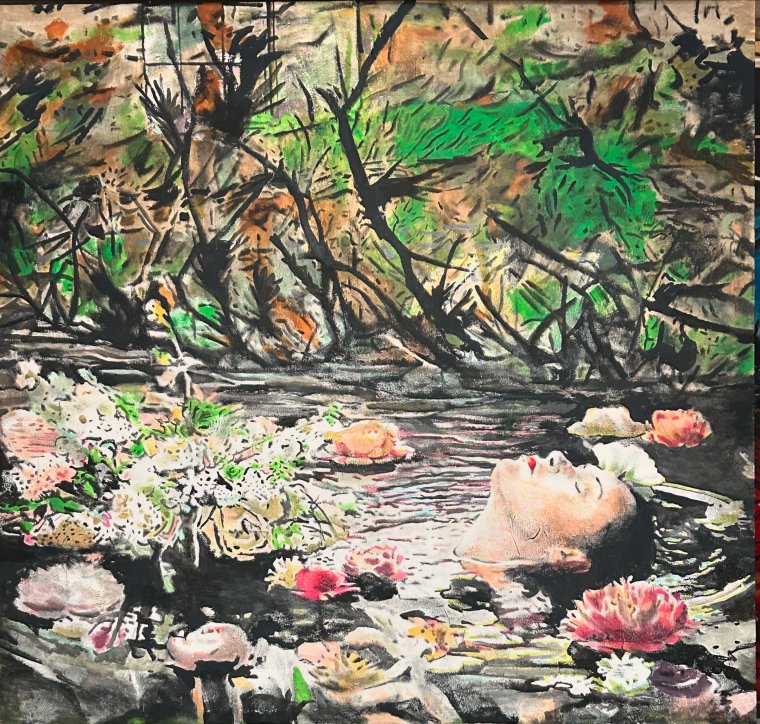 Anotheropheliainmymolassesmixedmediaonwood180x180cm