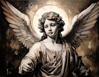 Fireflydipinto sacro angelo cherubino 157160