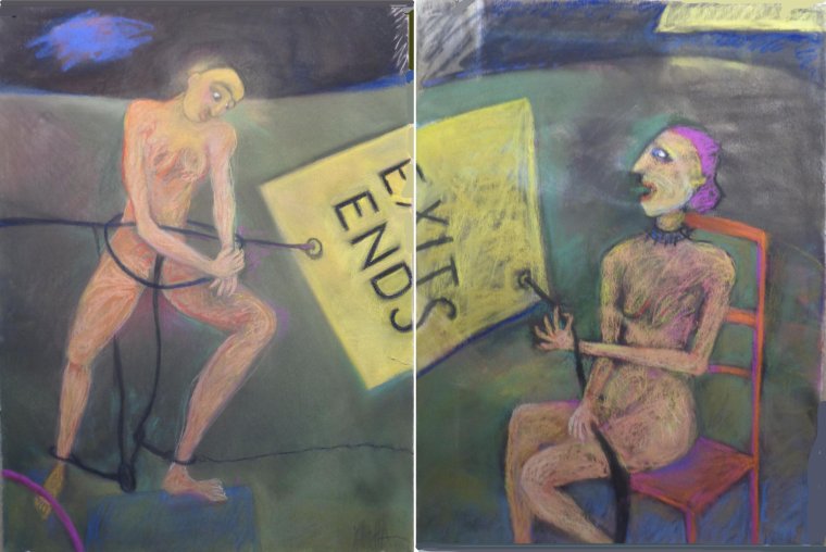 Rib cage strapped diptych