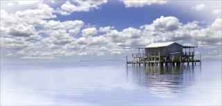 Suspended between sky and sea