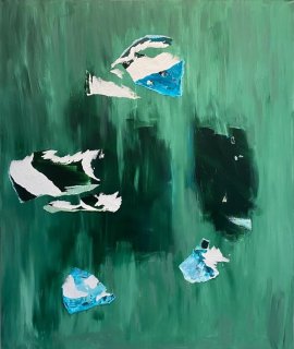 Ties theresa berlin 100 x 80 acrylic canvas elements paper 2024 2