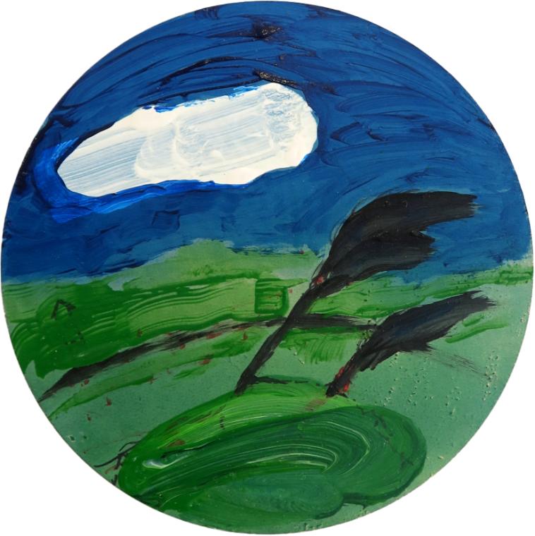 Arie berkowitz landscape 2024 acrylic board 15x15cm