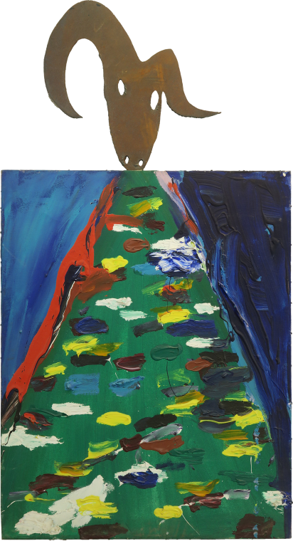Ram landscape iron oil canvas 133x70cm s