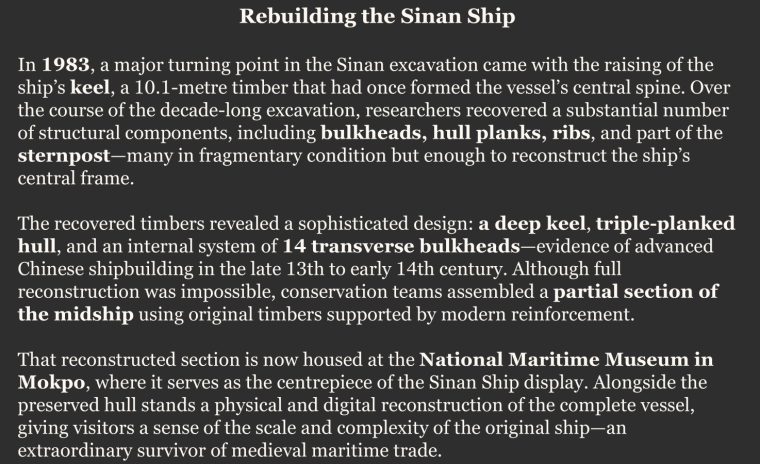 Rebuilding sinan ship